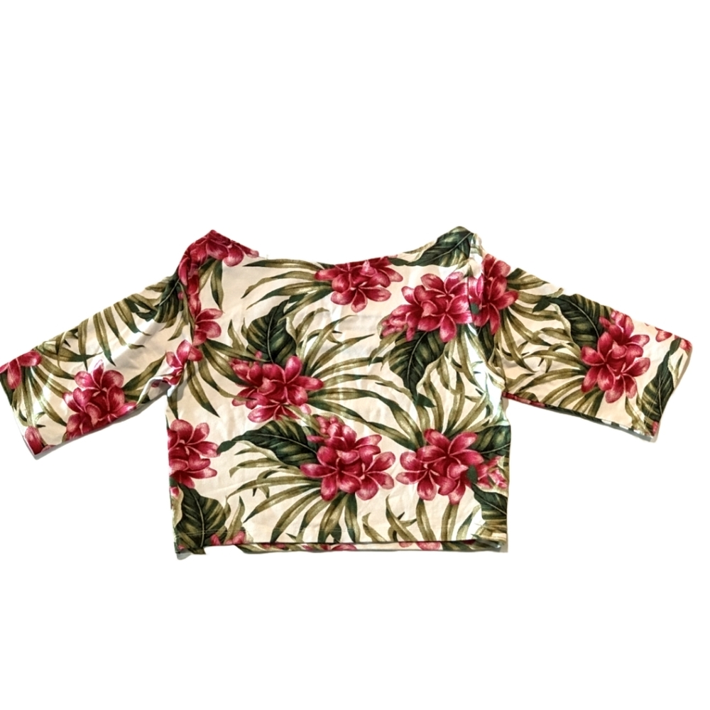 Imported Brazilian Farm Rio Floral Crop Top, Size Small, NWOT